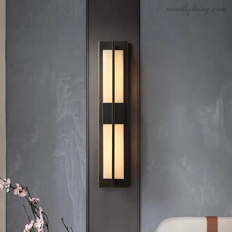 Alabaster Hallway Wall Sconce Light Fixtures-Meet Lighting