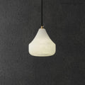 Alabaster Hat Pendant Light Over Nightstand-Meet Lighting