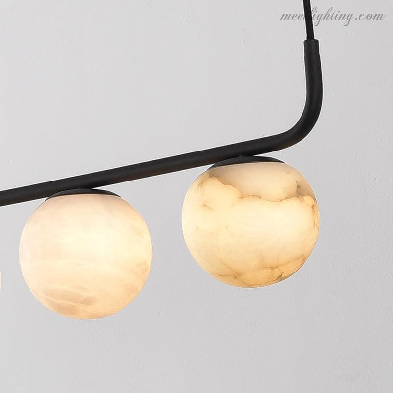 Alabaster Island Round Chandelier 5 Lights-Meet Lighting