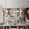 Alabaster Island Linear Chandelier 5 Lights-MEET LIGHTING