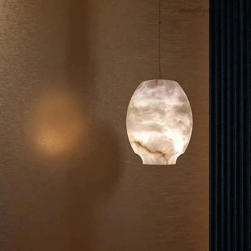 Alabaster Lantern Pendant Lights-Meet Lighting