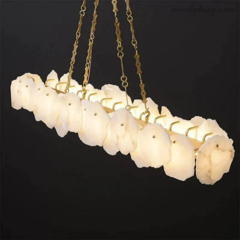 Alabaster Linear Chandelier (Chain)-MEET LIGHTING