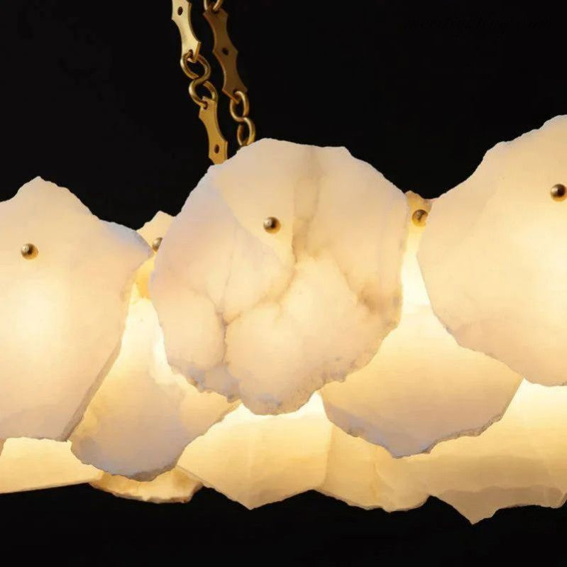 Alabaster Linear Chandelier (Chain)-MEET LIGHTING