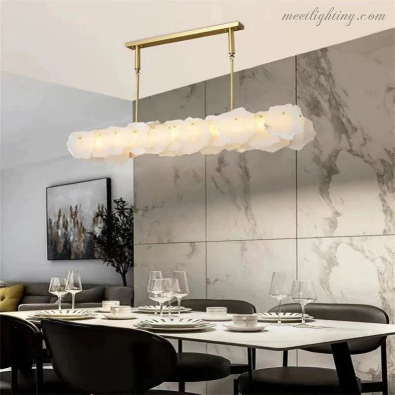 Alabaster Linear Chandelier (Rod)-MEET LIGHTING