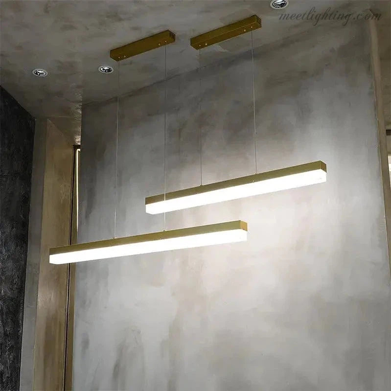 Alabaster Linear Kitchen Island Chandelier-Meet Lighting