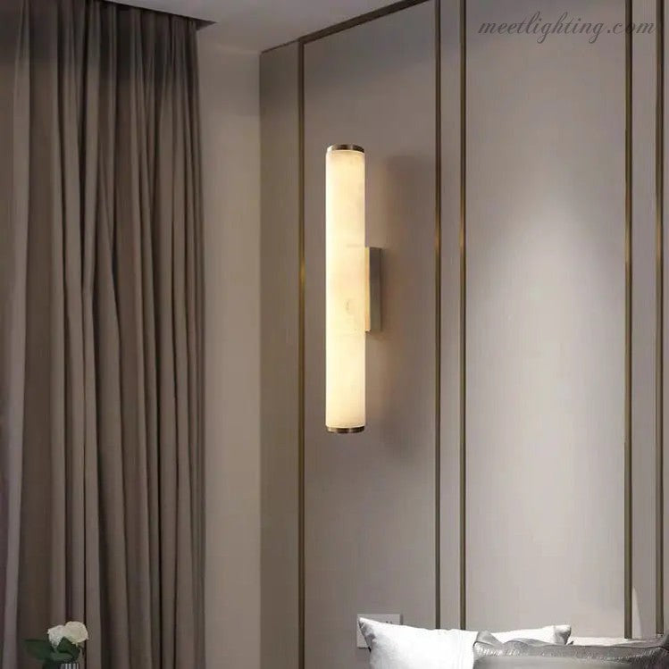 Alabaster Linear Wall Sconces Living Room-Meet Lighting