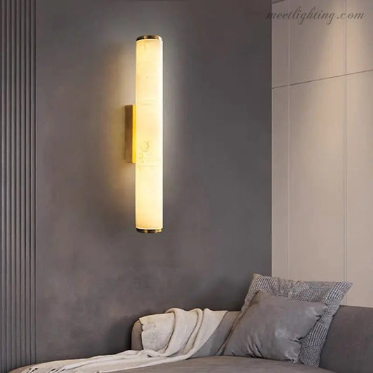 Alabaster Linear Wall Sconces Living Room-Meet Lighting