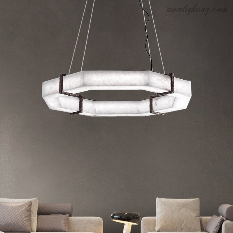 Alabaster Living Room Chandelier-MEET LIGHTING