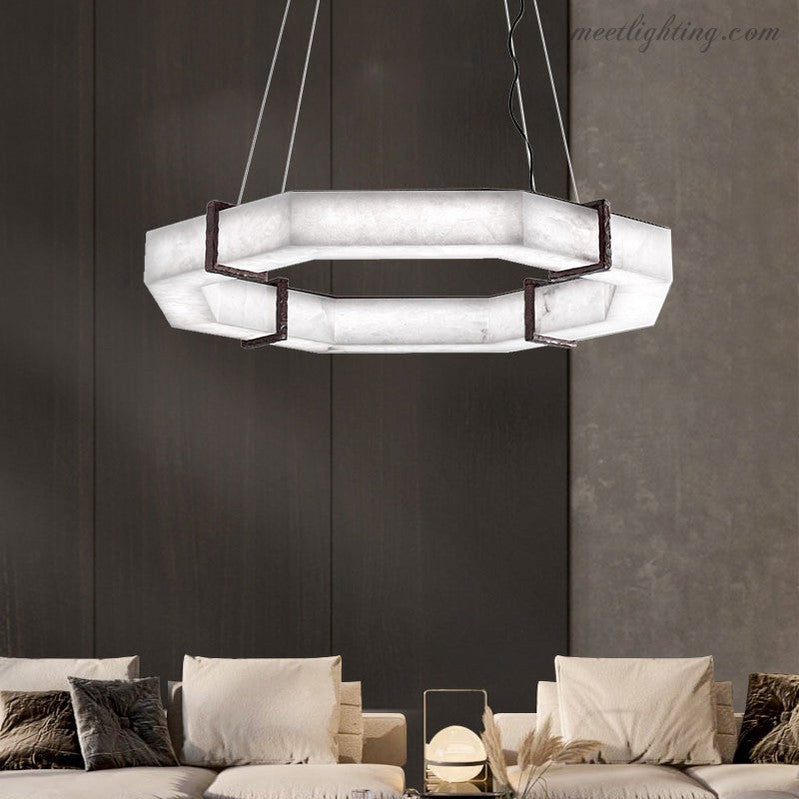 Alabaster Living Room Chandelier-Meet Lighting