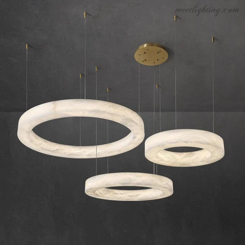Alabaster Living Room Round Chandelier-MEET LIGHTING