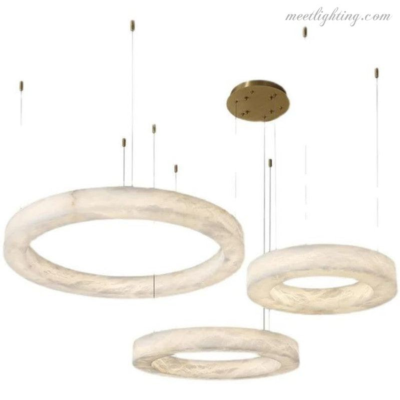 Alabaster Living Room Round Chandelier-MEET LIGHTING