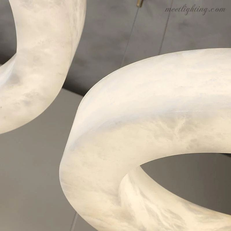 Alabaster Living Room Round Chandelier-Meet Lighting