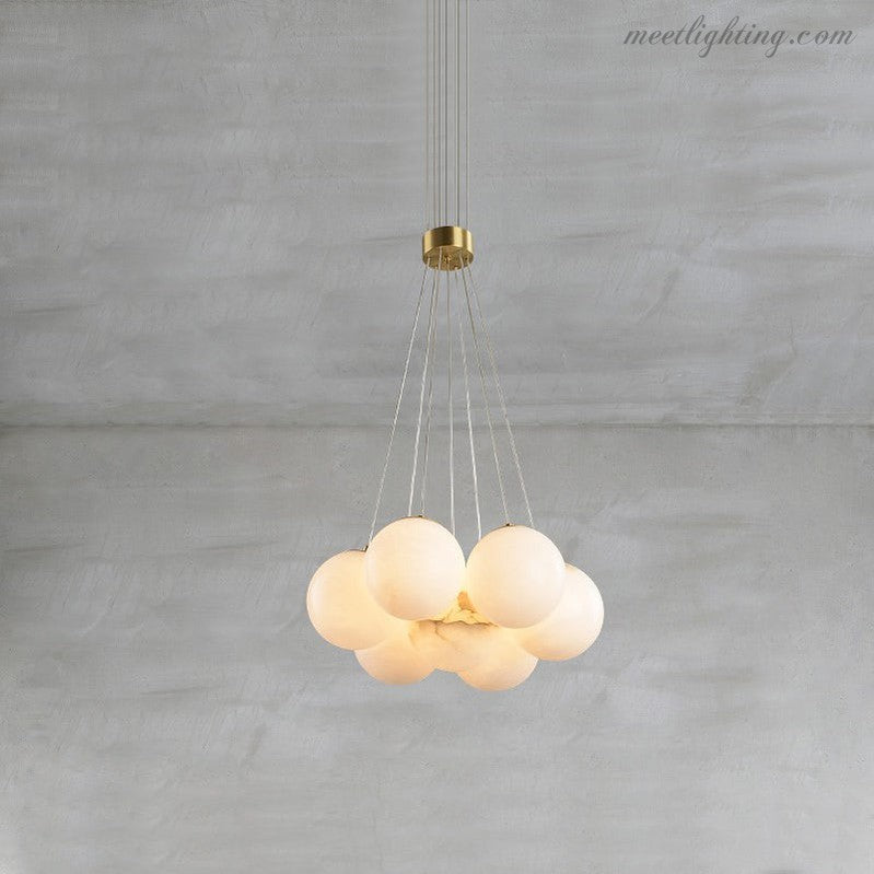 Alabaster Lunar Chandelier-Meet Lighting