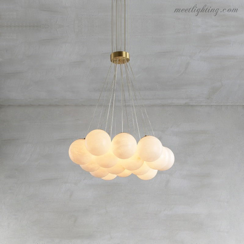 Alabaster Lunar Chandelier-Meet Lighting