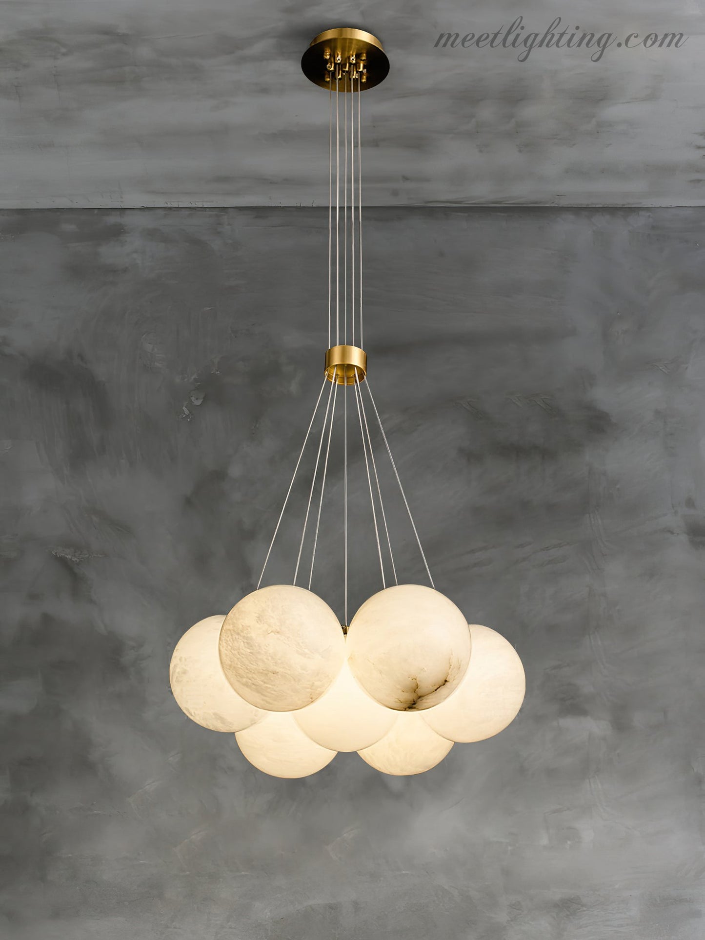 Alabaster Lunar Chandelier-Meet Lighting