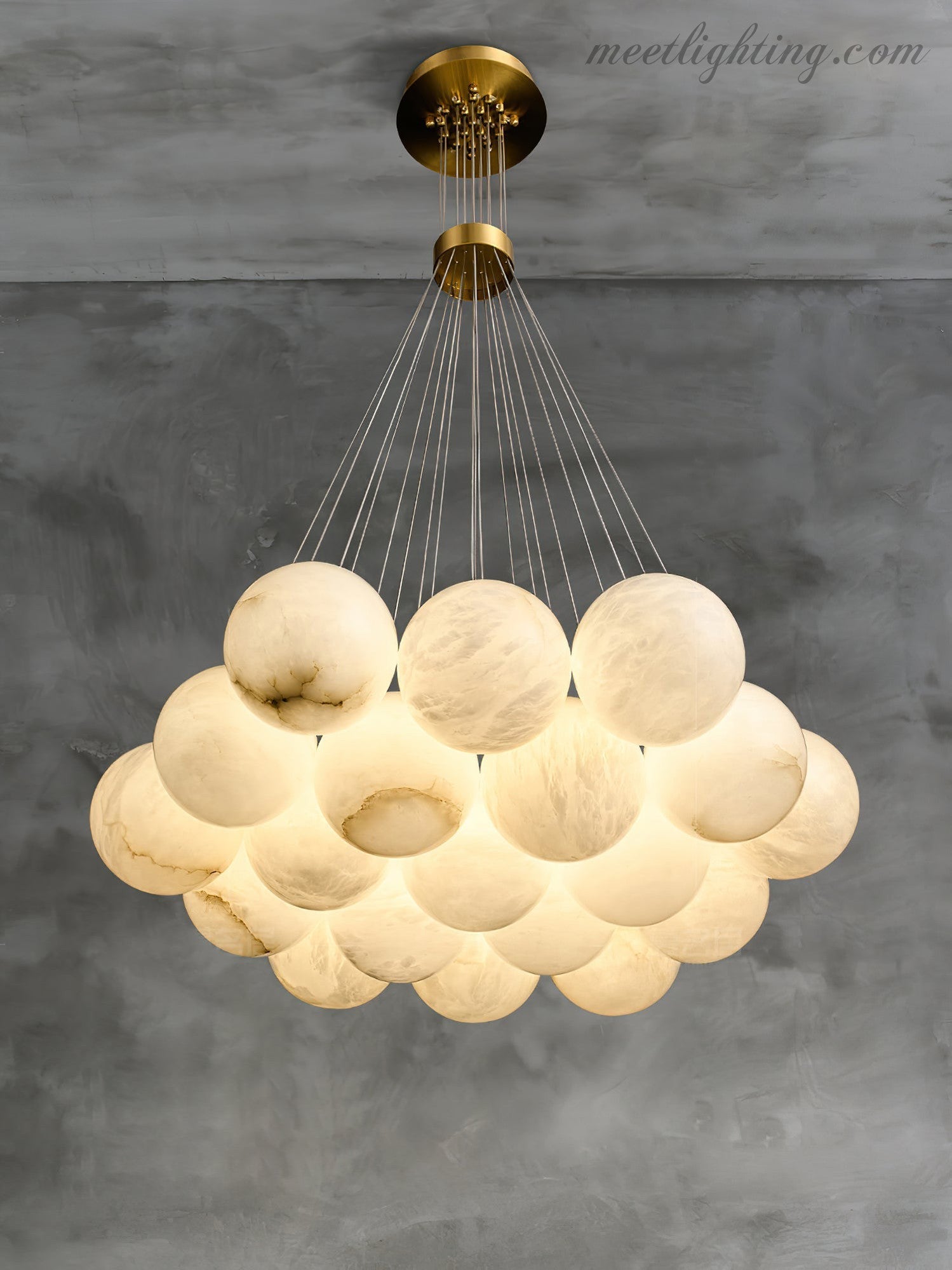 Alabaster Lunar Chandelier-Meet Lighting