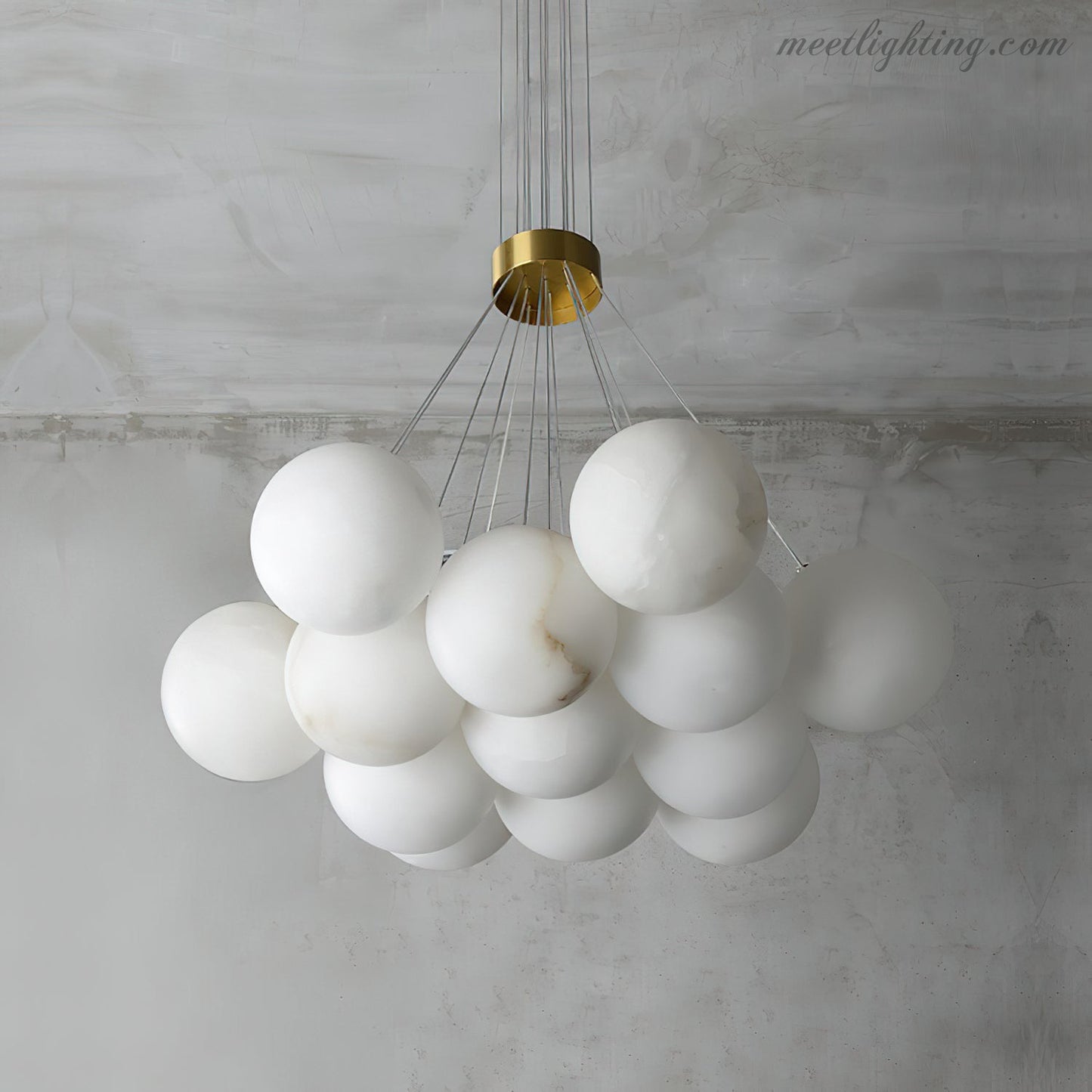 Alabaster Lunar Chandelier-Meet Lighting