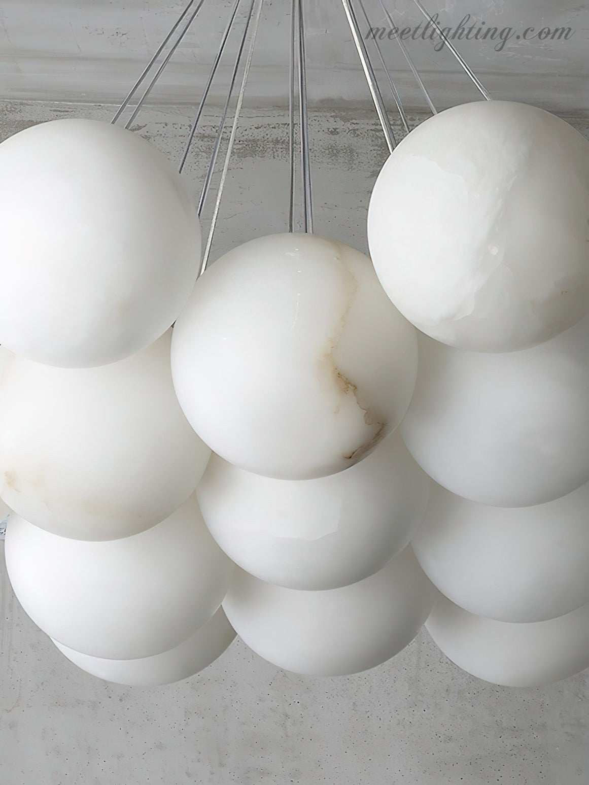 Alabaster Lunar Chandelier-Meet Lighting