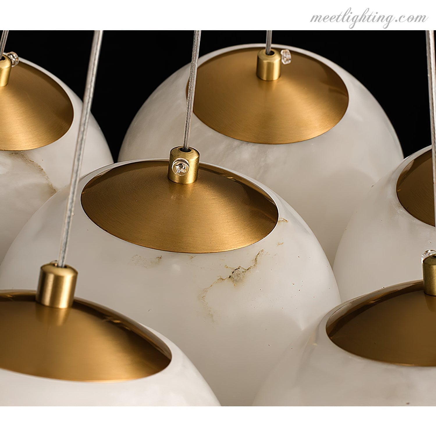 Alabaster Lunar Chandelier-Meet Lighting