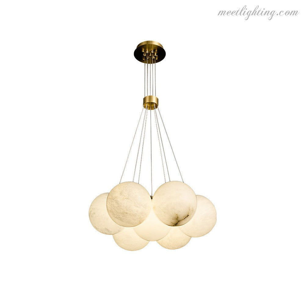 Alabaster Lunar Chandelier-Meet Lighting