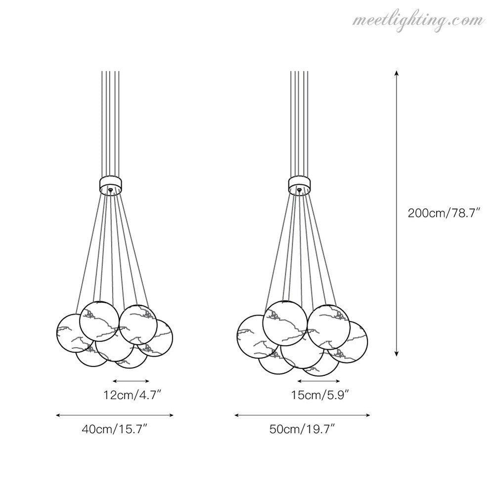 Alabaster Lunar Chandelier-Meet Lighting