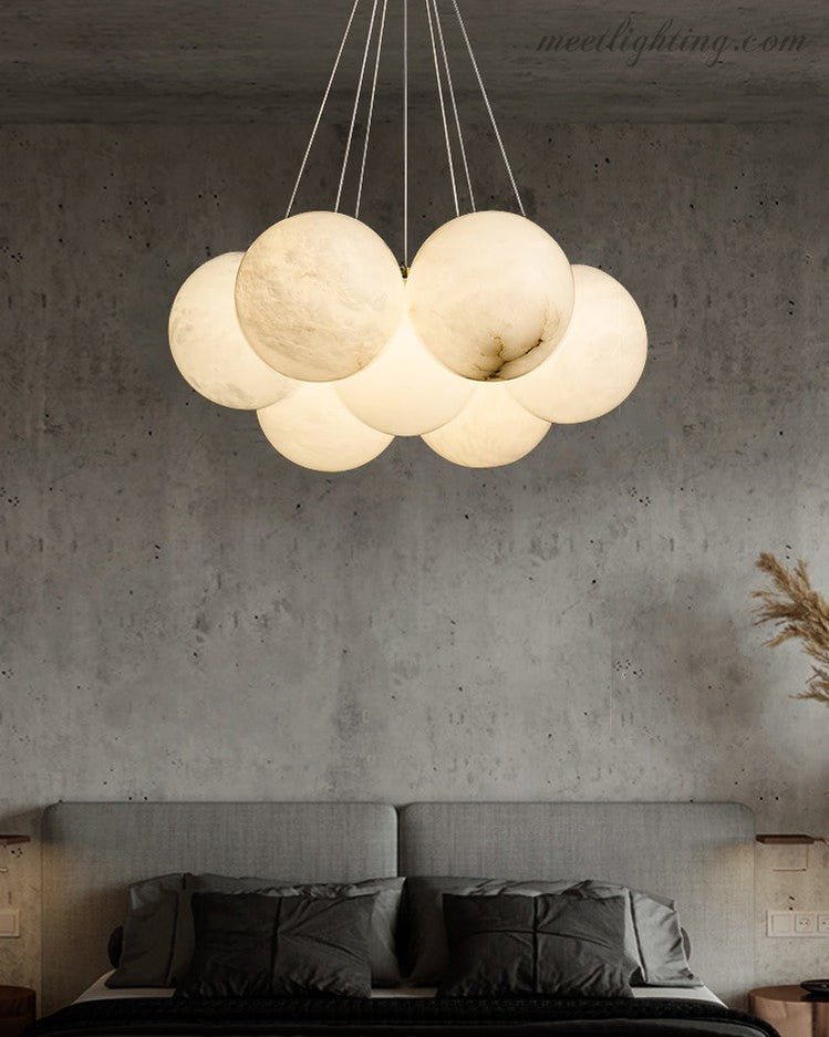 Alabaster Lunar Chandelier-Meet Lighting