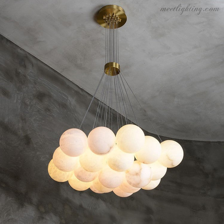 Alabaster Lunar Chandelier-Meet Lighting