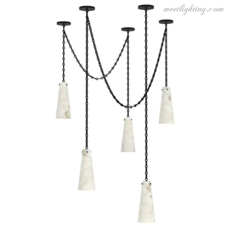 Alabaster Modern 5-Light Marble Chandelier-Meet Lighting