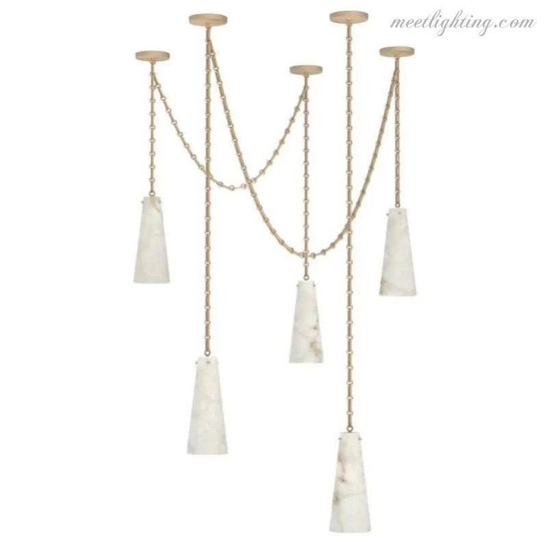 Alabaster Modern 5-Light Marble Chandelier-Meet Lighting