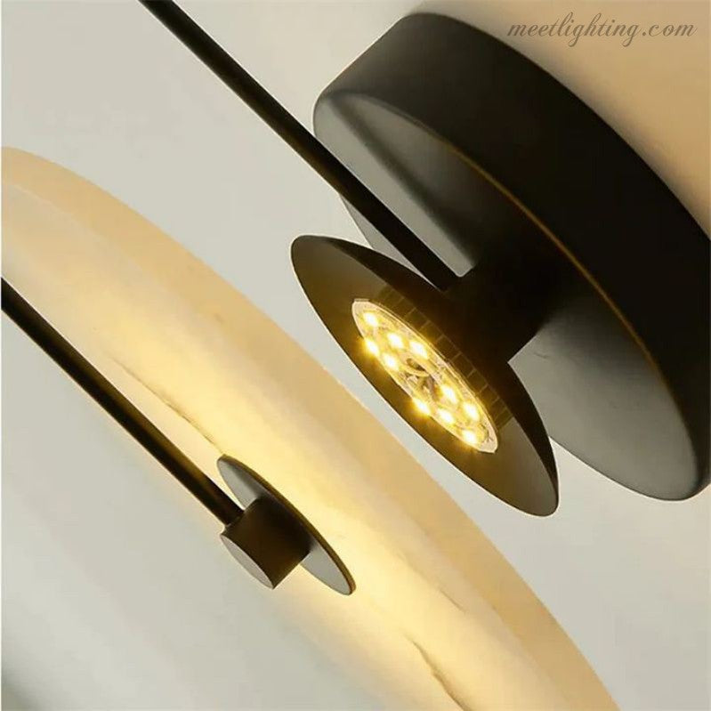 Alabaster Modern Disc Wall Sconce-Meet Lighting