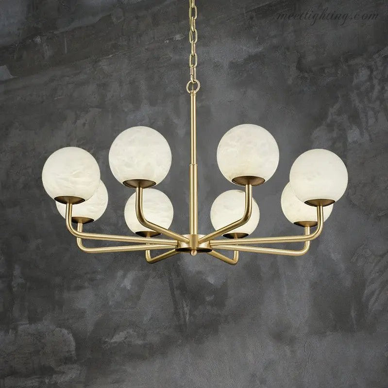 Alabaster Modern Global Dining Chandelier-Meet Lighting