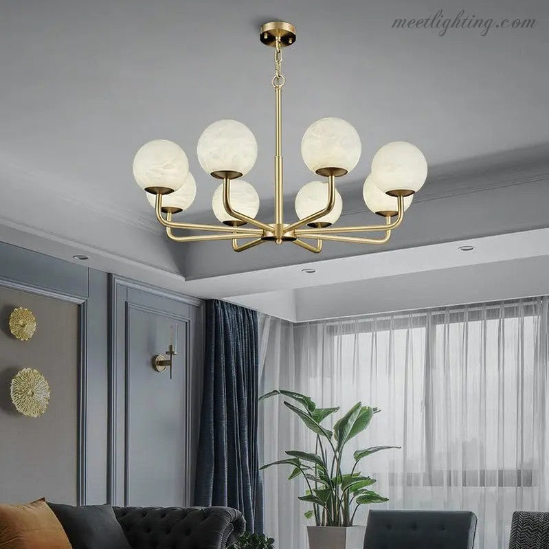 Alabaster Modern Global Dining Chandelier-Meet Lighting