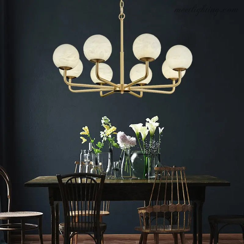 Alabaster Modern Global Dining Chandelier-MEET LIGHTING