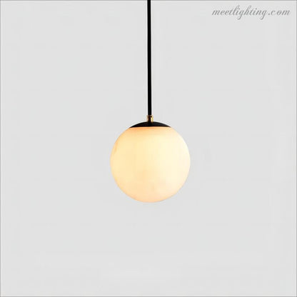 Alabaster Modern Round Ball Chandelier-Meet Lighting