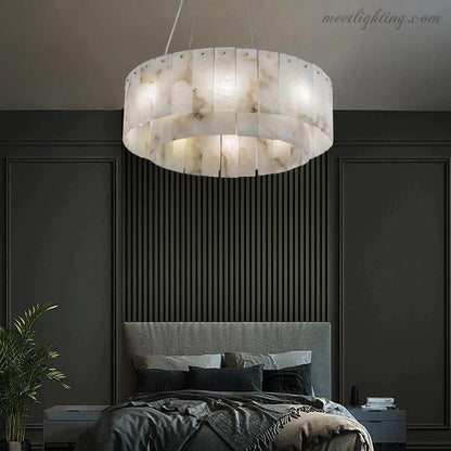 Alabaster Modern Round Chandelier-Meet Lighting