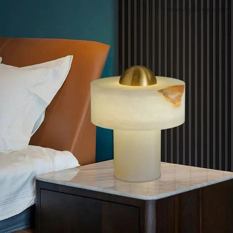 Alabaster Modern Table Lamp For Bedroom-Meet Lighting