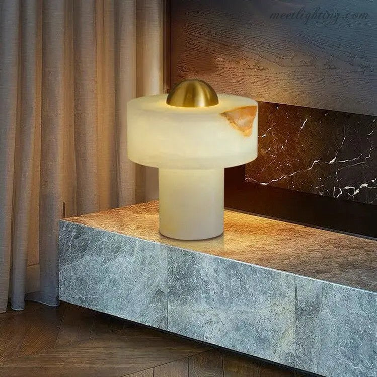 Alabaster Modern Table Lamp For Bedroom-Meet Lighting