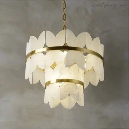 Alabaster Multi-Layer Butterfly Round Chandelier-Meet Lighting