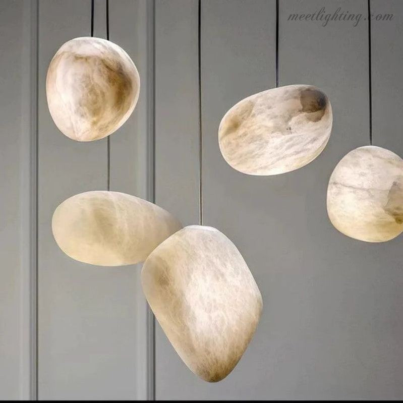 Alabaster Natural Stone Pendant-Meet Lighting