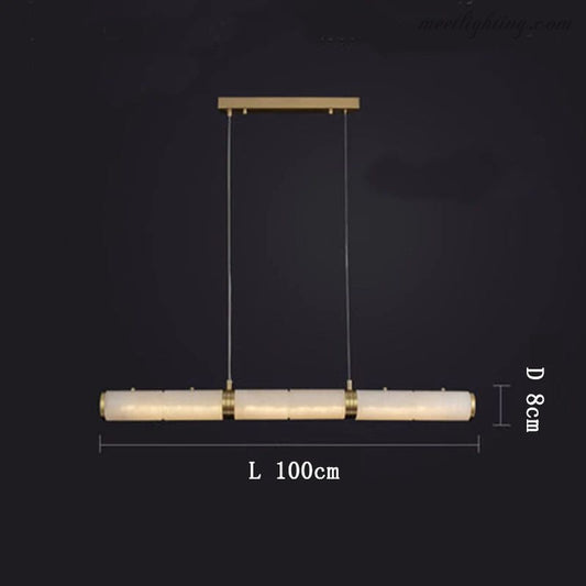 Alabaster Pillar Linear Chandelier-Meet Lighting