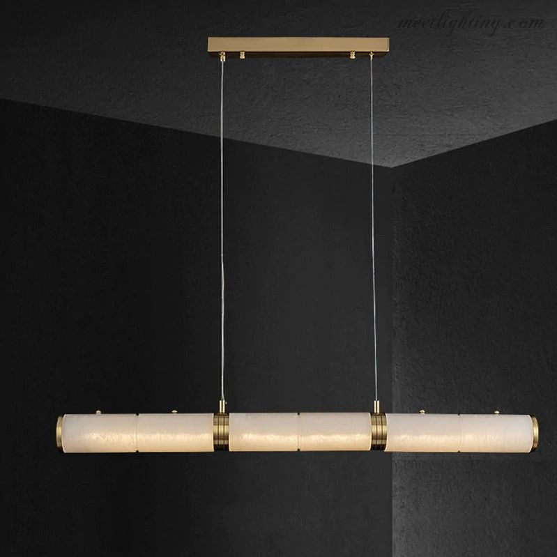 Alabaster Pillar Linear Chandelier-MEET LIGHTING