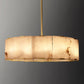 Alabaster Round Brass Pendant-Meet Lighting