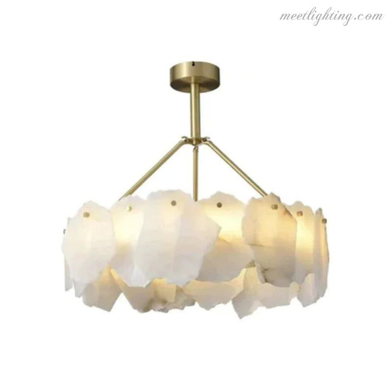 Alabaster Round Chandelier-MEET LIGHTING