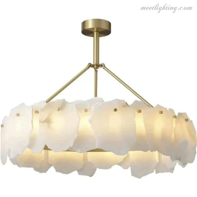 Alabaster Round Chandelier-Meet Lighting