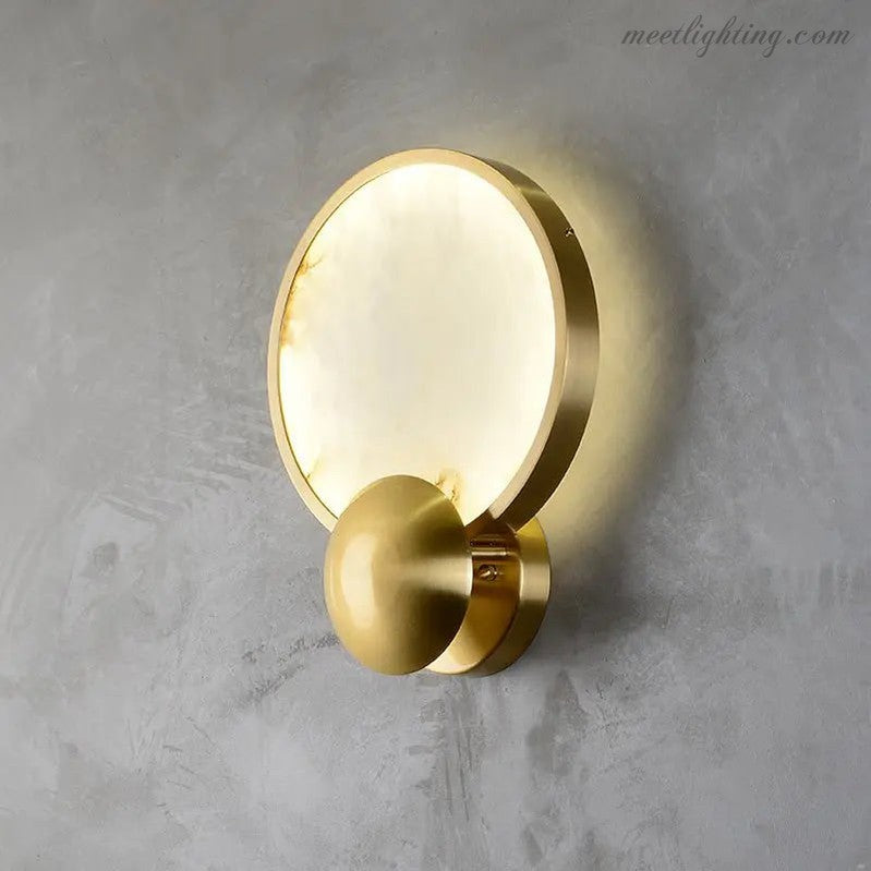 Alabaster Round Modern Wall Sconce-Meet Lighting