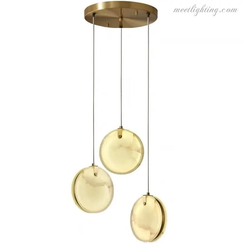 Alabaster Round Pendant Lights Dining Room-Meet Lighting