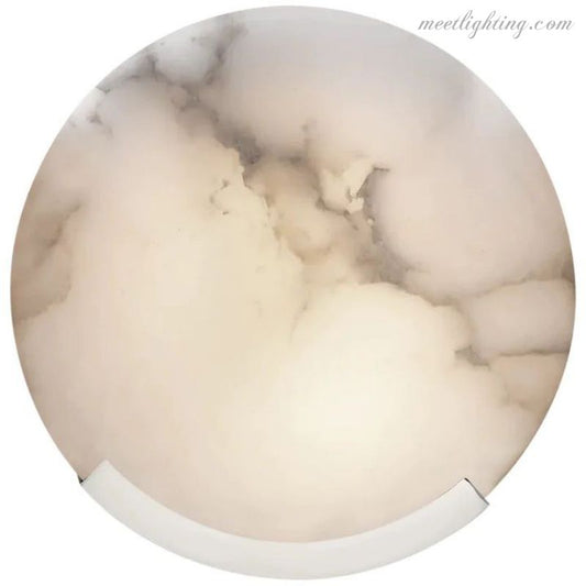 Alabaster Round Plate Sconce-Meet Lighting