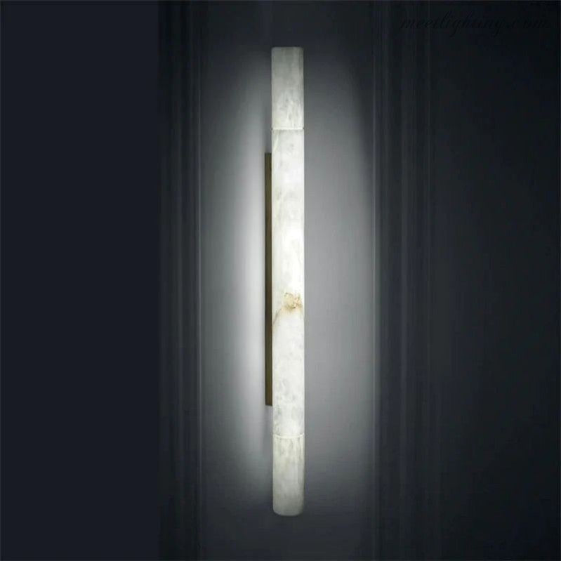 Alabaster Round Tube Wall Sconce-Meet Lighting