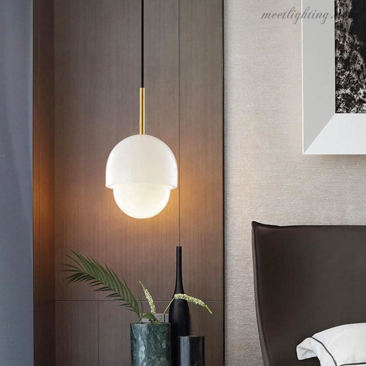 Alabaster Simple Bedside Pendant-Meet Lighting