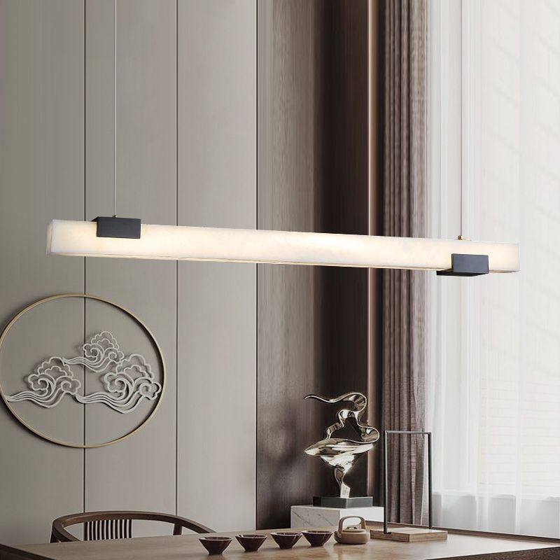 Alabaster Square Pillar Dining Chandelier-Meet Lighting